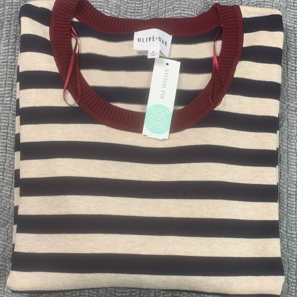 3/$30 Olive & Oak Maryanne Striped Pullover Sweater NWT Size X Large - Picture 12 of 13
